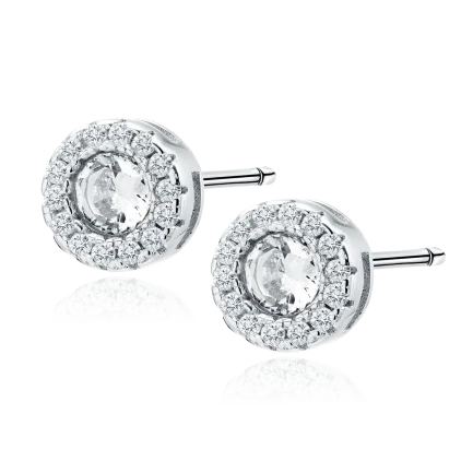 Сребърни обеци "Elegant White" (малки)