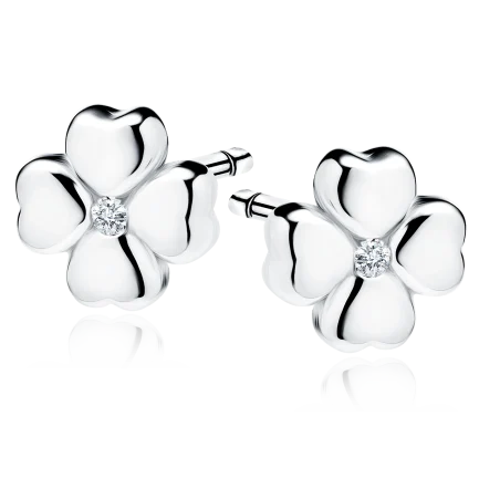 Сребърни обеци "Mini Clover Silver" /0.5 см/