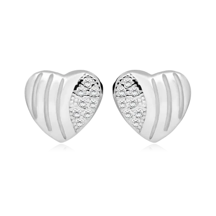 Сребърни обеци "Micro Hearts" (0.8 см)