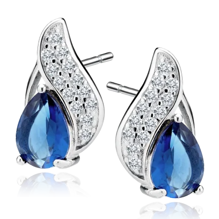 Сребърни обеци Blue Shine