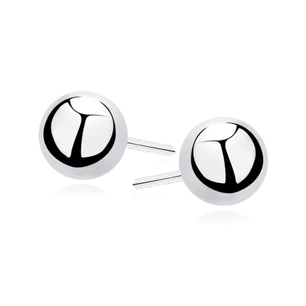 Сребърни обеци Polished Balls (0.8 см винт)