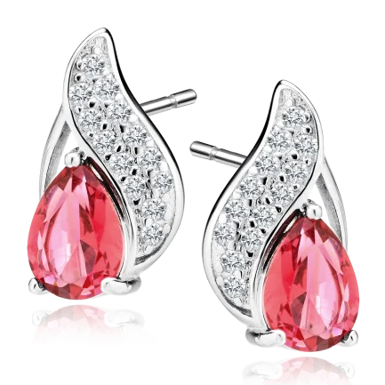Сребърни обеци Ruby Shine
