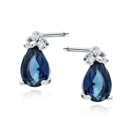 Сребърни обеци Sapphire (1 см винт)