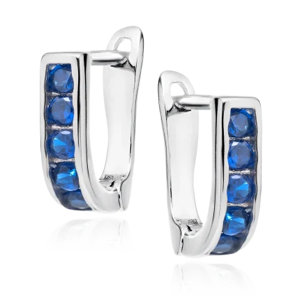 Сребърни обеци Silver Sapphire 9 mm