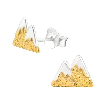Детски сребърни обеци Gold Mountain