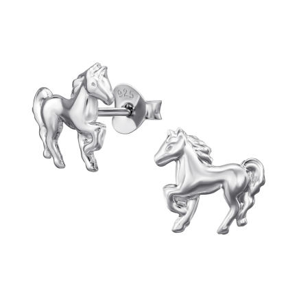 Сребърни обеци "Horses"