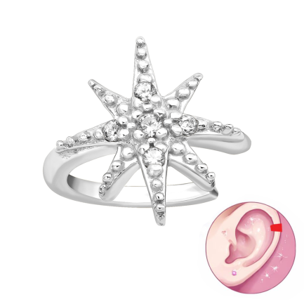 Сребърнa oбеца с клипс "Northern Star Cuff" /1 брой/