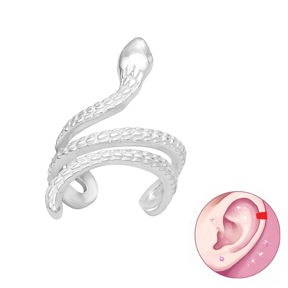 Сребърнa oбеца с клипс "Snake Cuff" /1 брой/ Сребърнa oбеца с клипс "Snake Cuff" /1 брой/