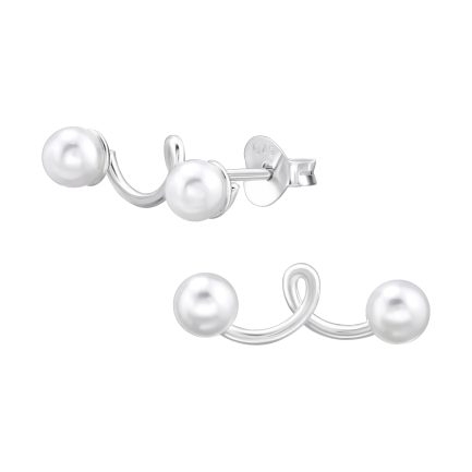 Сребърни обеци Balls Spiral