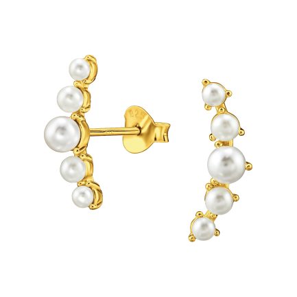 Сребърни обеци Gold Pearls