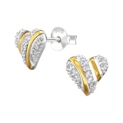 Сребърни обеци Golden Love