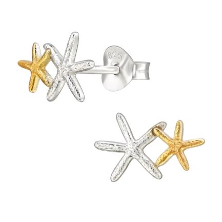 Сребърни обеци Starfish