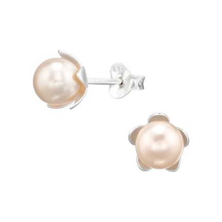 Сребърни обеци White Pearl Flower