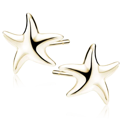 Сребърни обеци "Gold Sea Star"