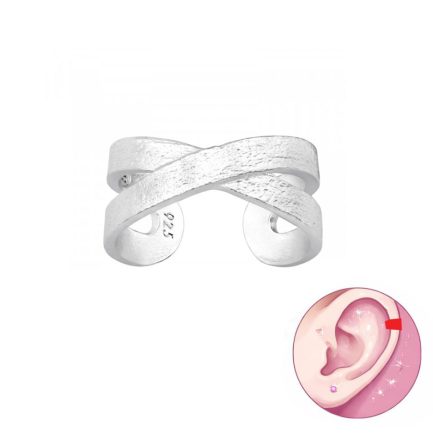 Сребърнa oбеца с клипс "Brush Cuff" /1 брой/