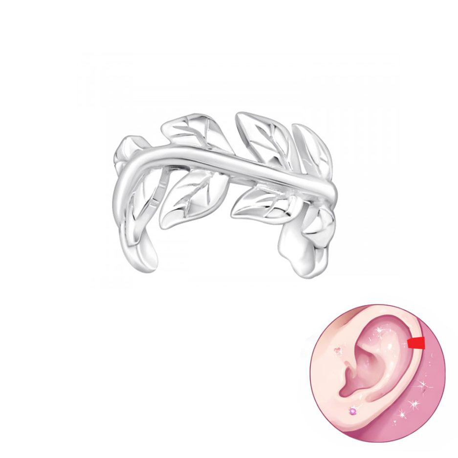 Сребърнa oбеца с клипс "Leaf Cuff" /1 брой/ Сребърнa oбеца с клипс "Leaf Cuff" /1 брой/