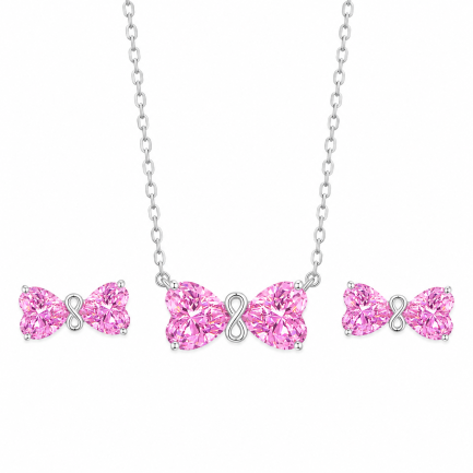 Сребърен комплект "Infinity Pink Ribbon"