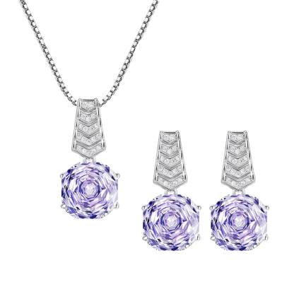 Сребърен комплект "Purple Rose"