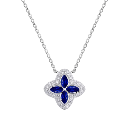 Сребърно колие "Blue Flower"