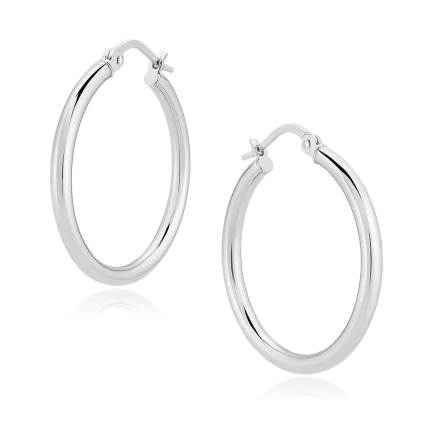 Сребърни обеци "Ring" 2.5 см (масивни)