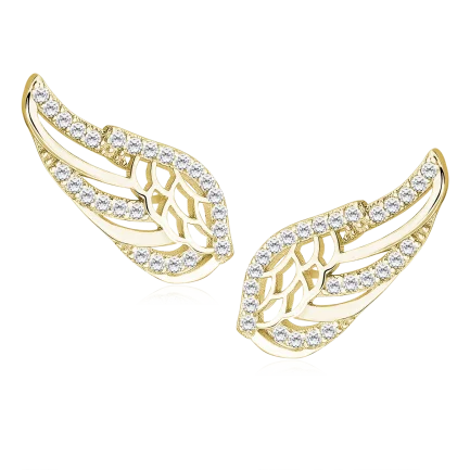Сребърни обеци "Golden Wings" (20 мм / позлатени)
