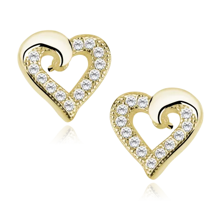 Сребърни обеци "Secret Gold Love" /позлатени/