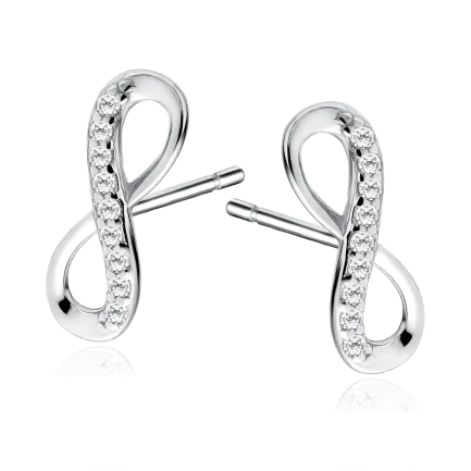 Сребърни обеци "Infinity Stud"