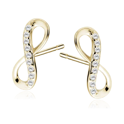 Сребърни обеци "Infinity Gold Stud"