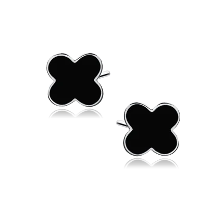 Сребърни обеци "Black Enamel"
