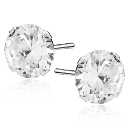 Сребърни обеци "Diamond Silver" (1 см /винт)