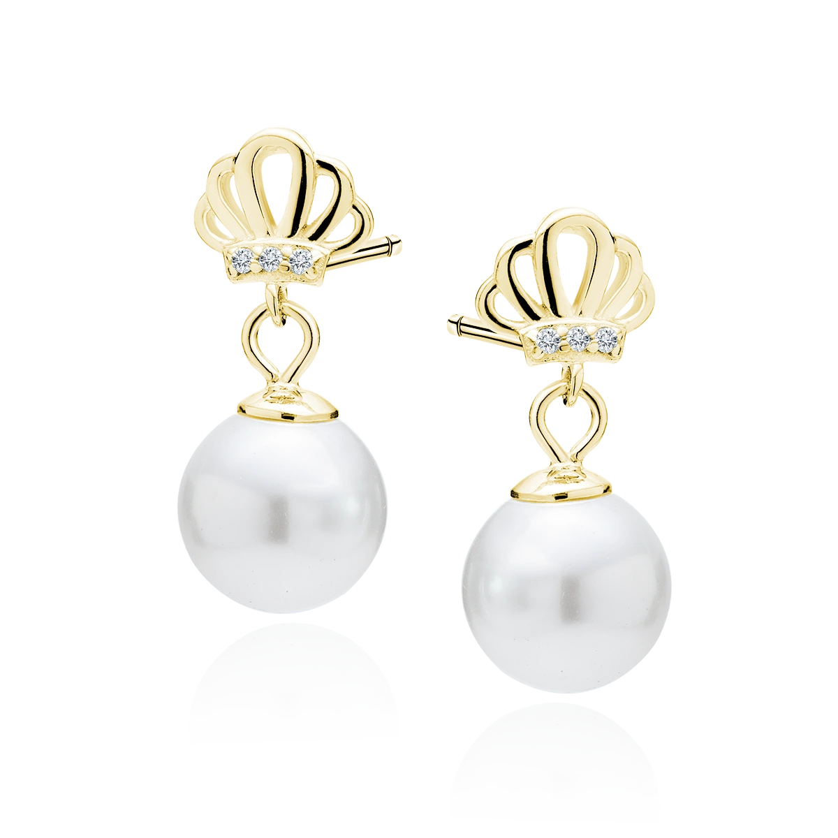 Сребърни обеци "Glass Gold Pearl" Сребърни обеци "Glass Gold Pearl"