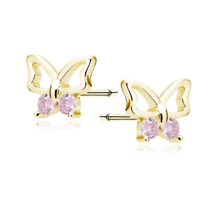 Сребърни обеци "Mariposa Plateada Pink"