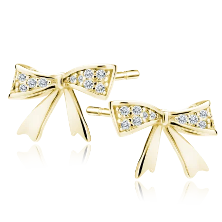 Сребърни обеци "Gold Bow"