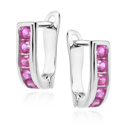 Сребърни обеци "Silver Purple" /9 mm/