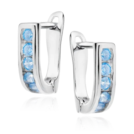 Сребърни обеци "Silver Aqua" /9 mm/
