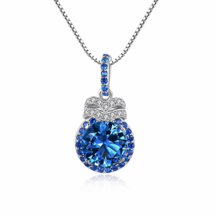 Сребърно колие "Blue Подарък"