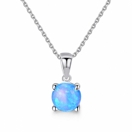 Сребърно колие "Blue Opal"