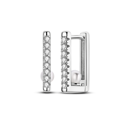 Детски сребърни обеци "Pearl Elegance"