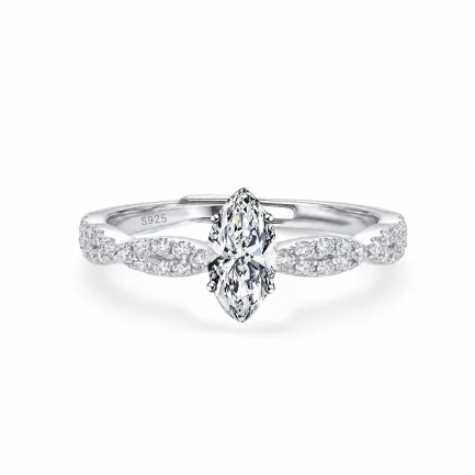 Сребърен пръстен "Diamond Marquise"