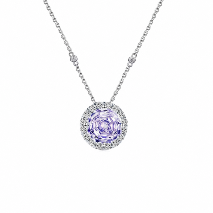Сребърно колие "Purple Rose"