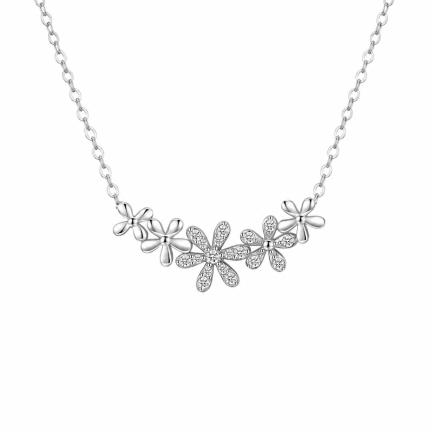 Сребърно колие "Sparkling Flower"