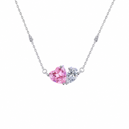 Сребърно колие "Sparkling Pink"