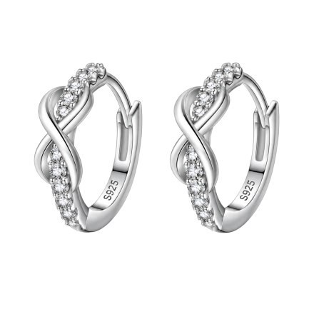 Сребърни обеци "Infinity Hearts"