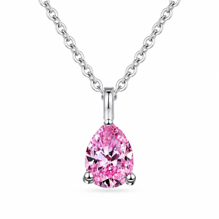 Сребърно колие "Pink Diamond"