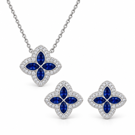 Сребърен комплект "Blue Flower"