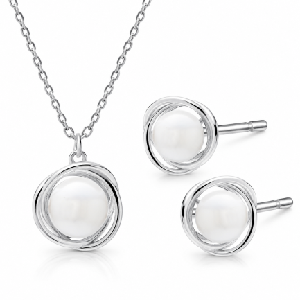 Сребърен комплект "Pearl in braid"