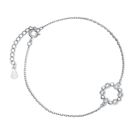 Сребърна гривна Circle