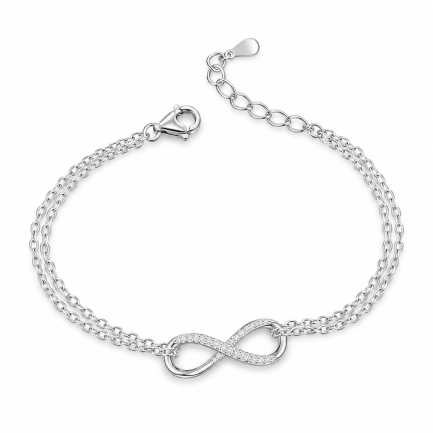 Сребърна гривна "Double Infinity"