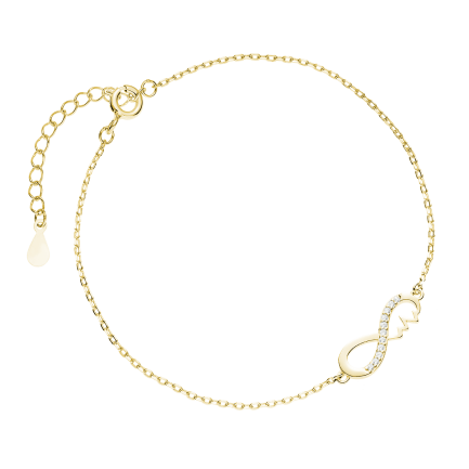 Сребърна гривна Golden Love Pulse (позлатена)