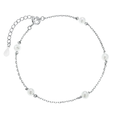 Сребърна гривна Pearl